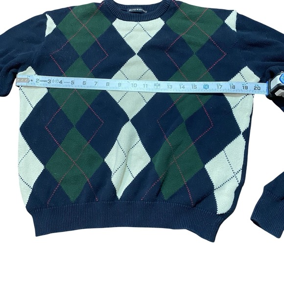 Brandy Melville John Galt Sweater Women's‎ One Size Blue Argyle Pullover - Picture 5 of 6